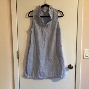 Crown & Ivy blue/white stripe sleeveless seersucker dress.  Size large.